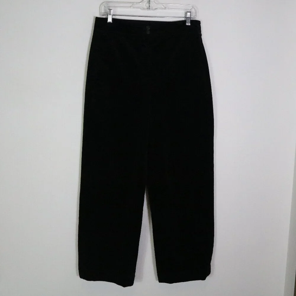 J Crew Corduroy High Rise Straight Leg Trouser Pants Women 10 Tall Black Neutral